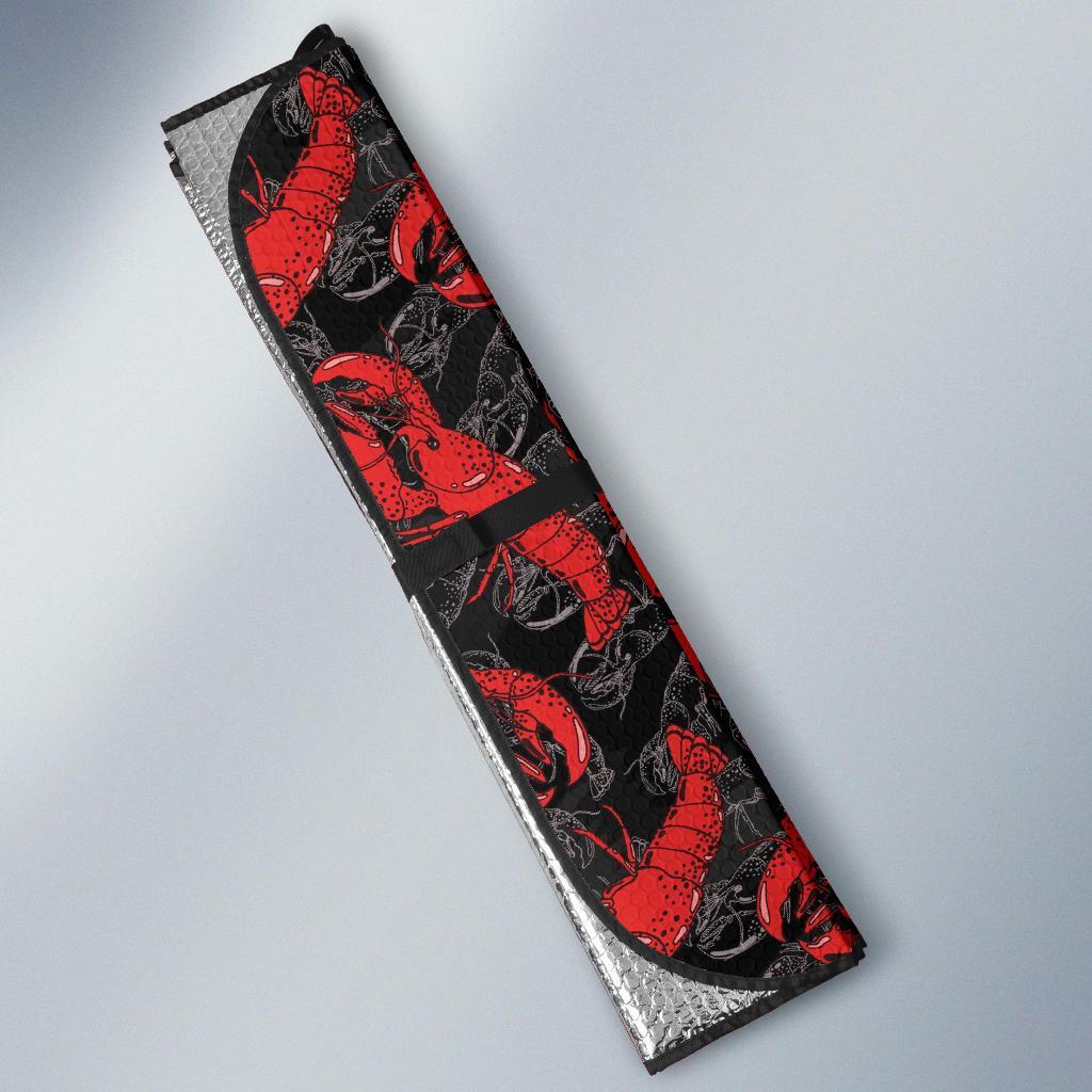 Lobster Black Pattern Print Car Sun Shade-grizzshop