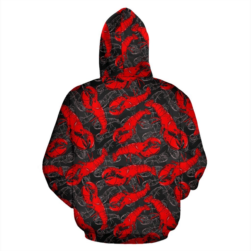 Lobster Black Pattern Print Men Women Pullover Hoodie-grizzshop