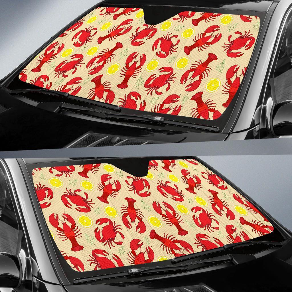 Lobster Crab Pattern Print Car Sun Shade-grizzshop