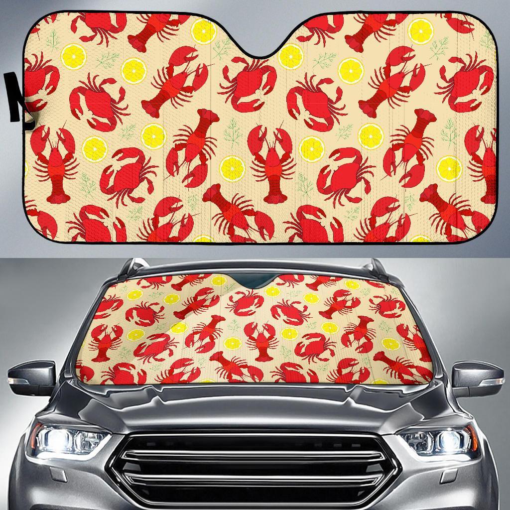 Lobster Crab Pattern Print Car Sun Shade-grizzshop