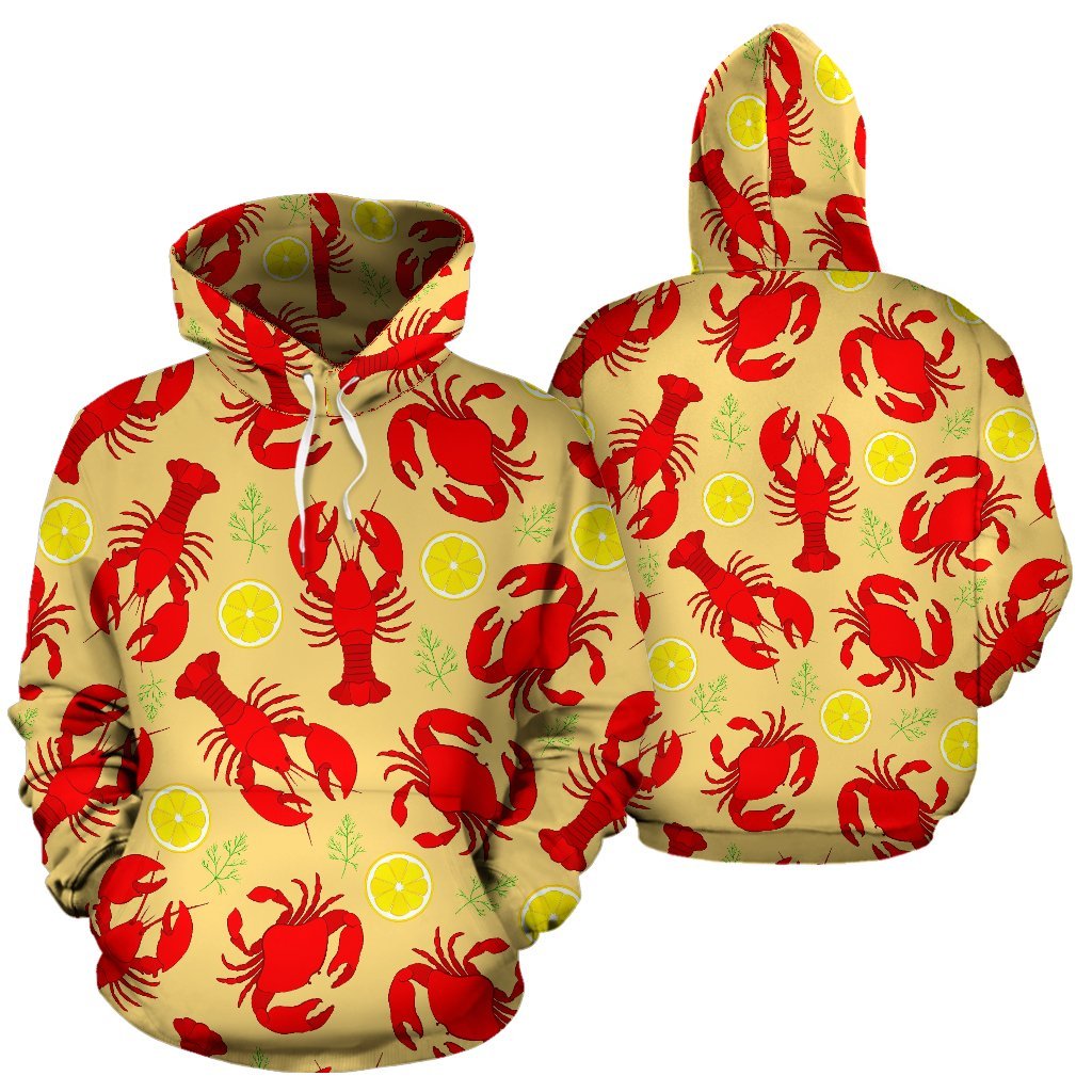 Lobster Crab Pattern Print Men Women Pullover Hoodie-grizzshop