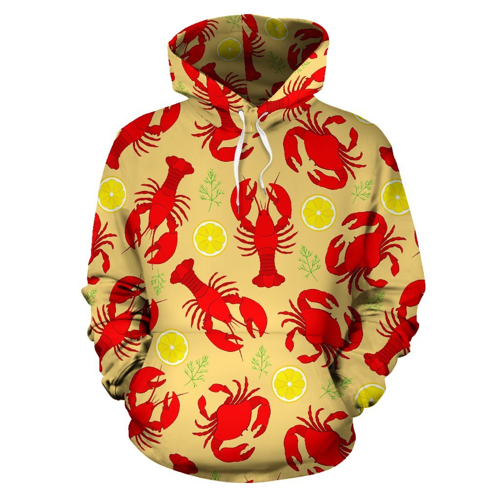 Lobster Crab Pattern Print Men Women Pullover Hoodie-grizzshop