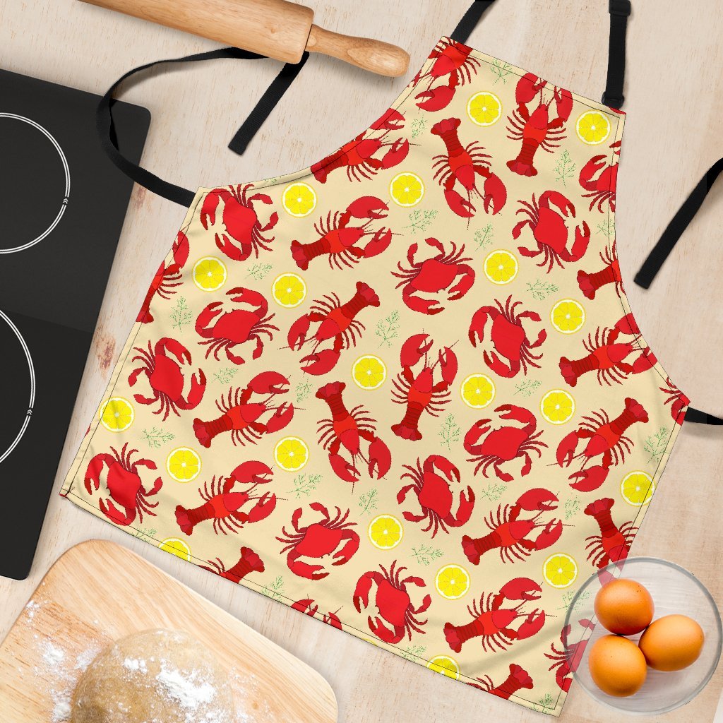 Lobster Crab Pattern Print Women's Apron-grizzshop