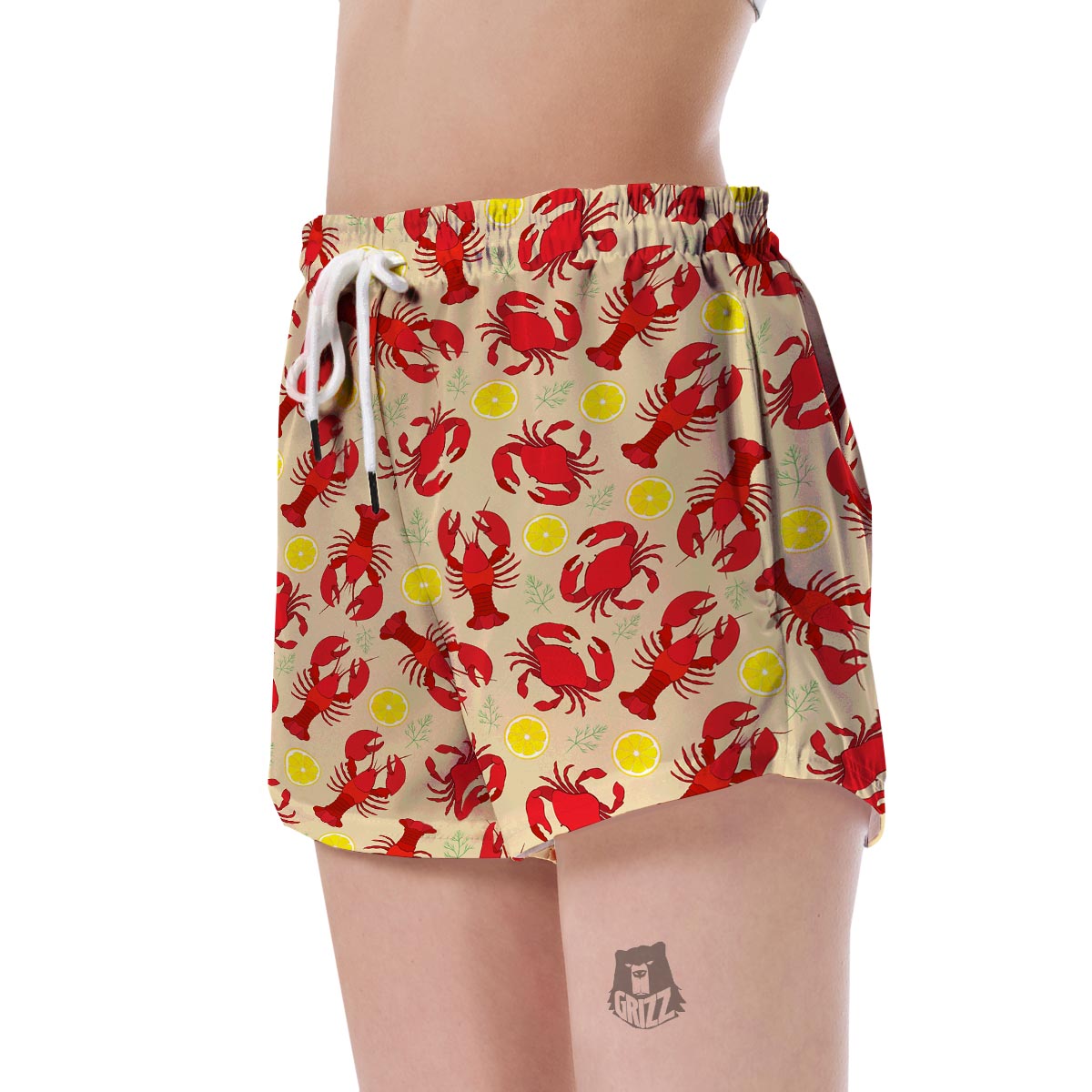 Lobster Crab Pattern Print Women's Shorts-grizzshop