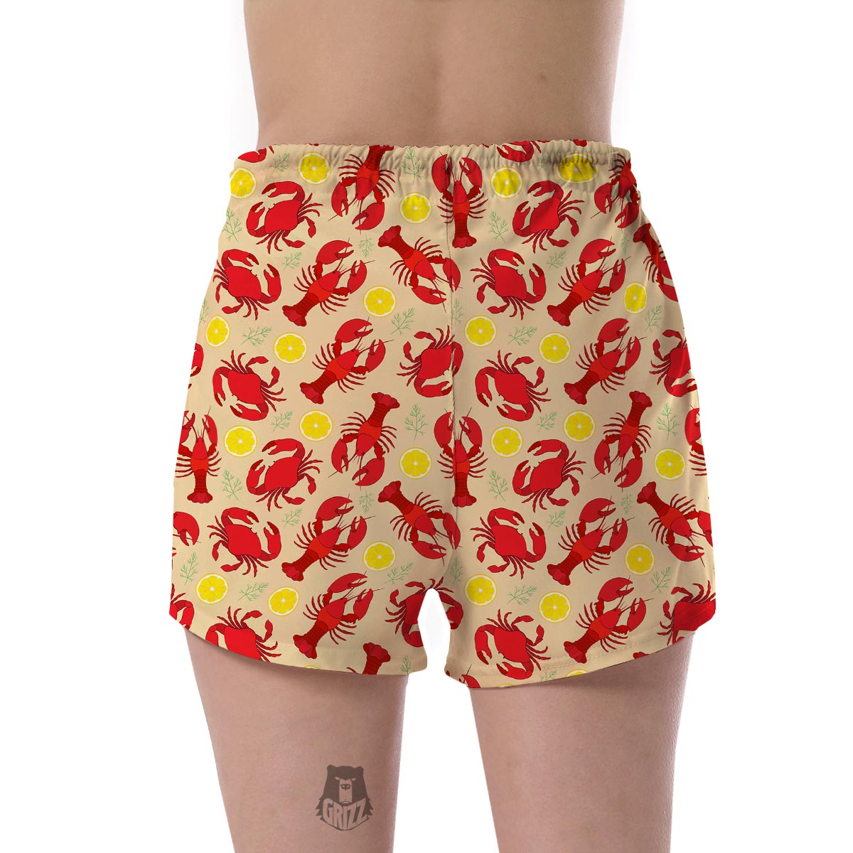 Lobster Crab Pattern Print Women's Shorts-grizzshop