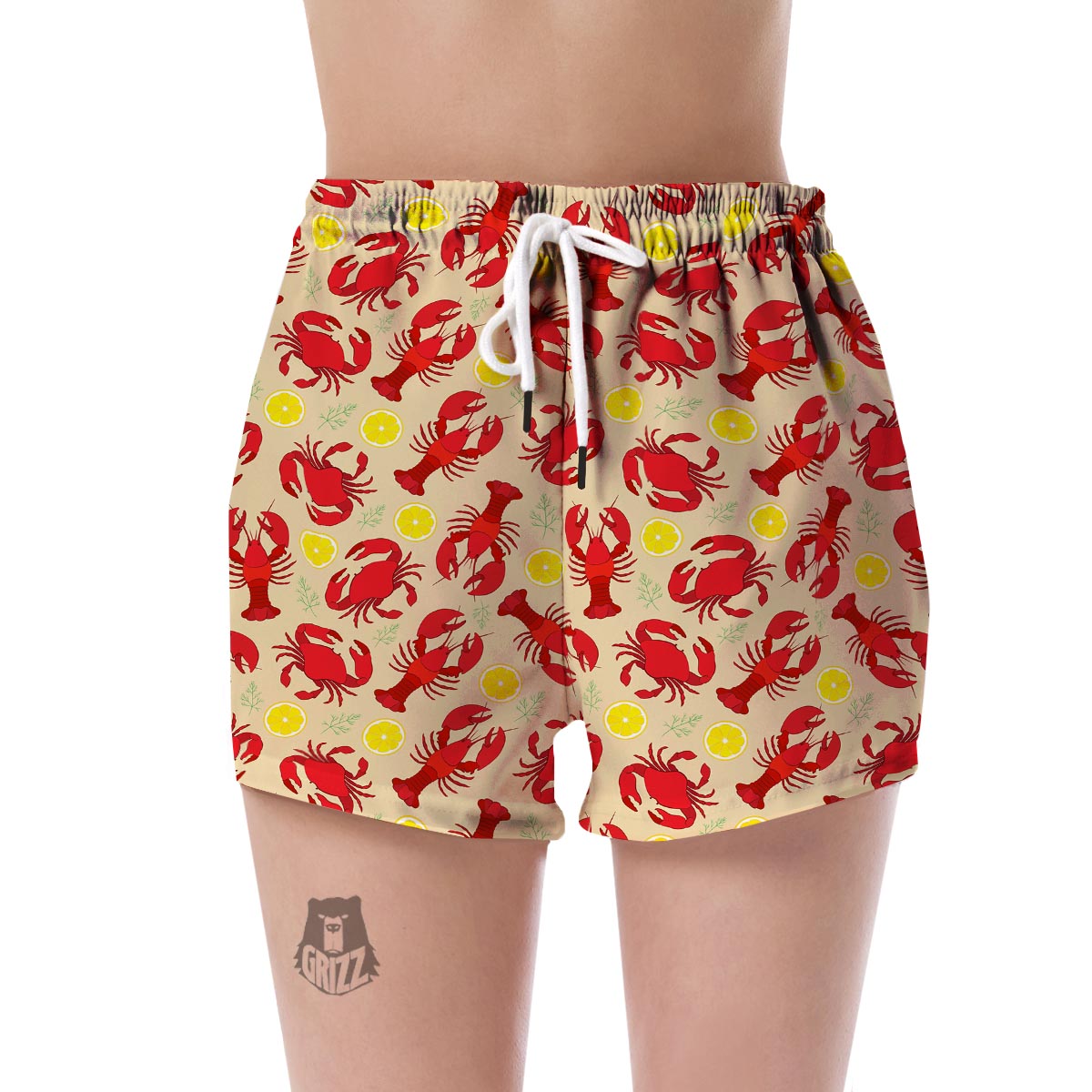 Lobster Crab Pattern Print Women's Shorts-grizzshop