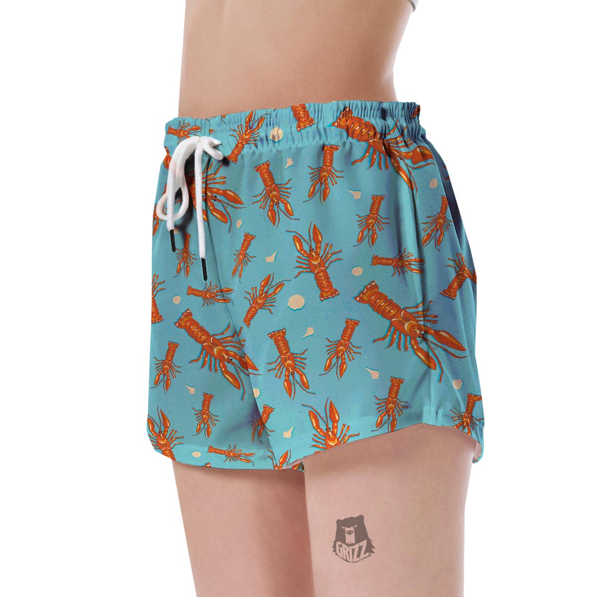 Lobster Pattern Print Women's Shorts-grizzshop