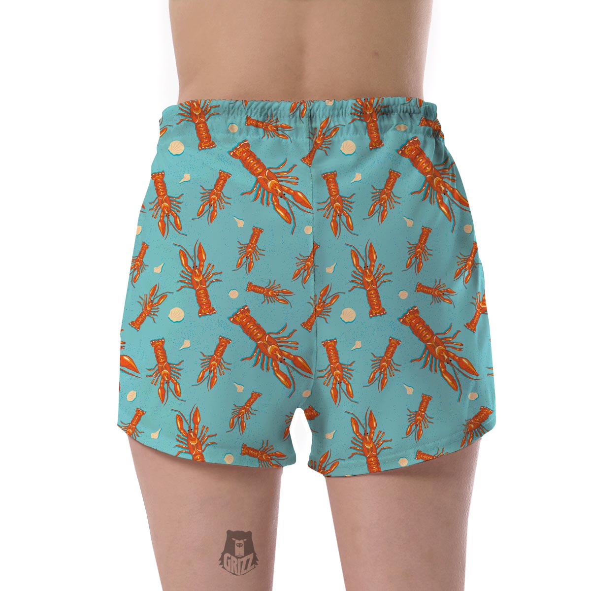 Lobster Pattern Print Women's Shorts-grizzshop