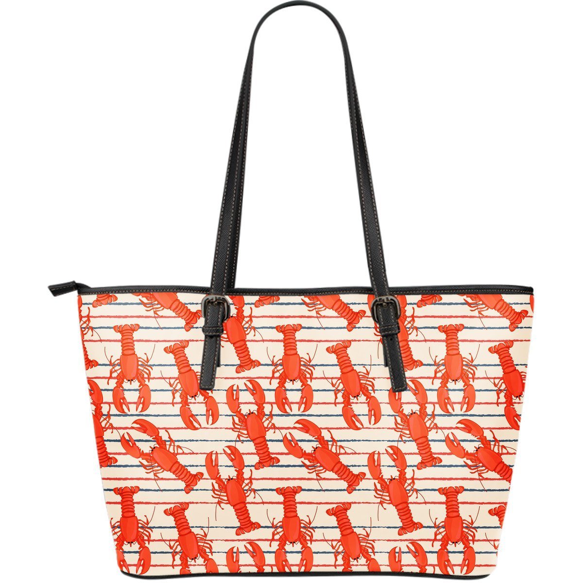 Lobster Print Pattern Leather Tote Bag-grizzshop