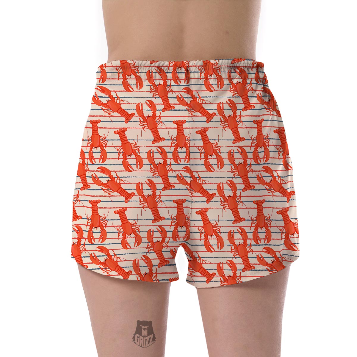 Lobster Print Pattern Women's Shorts-grizzshop