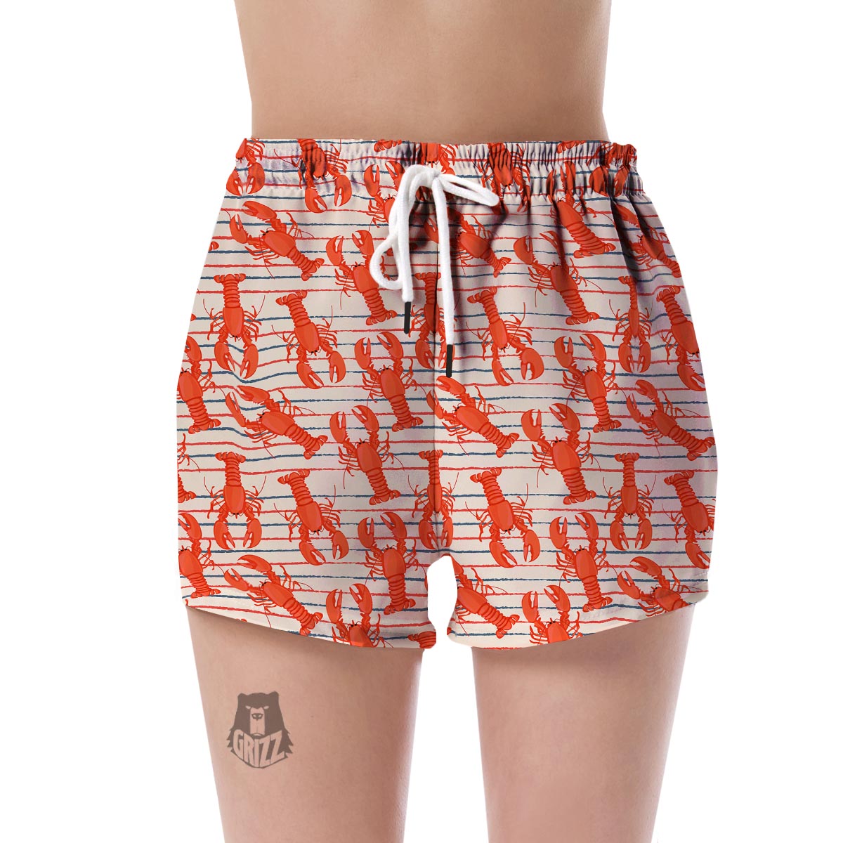 Lobster Print Pattern Women's Shorts-grizzshop