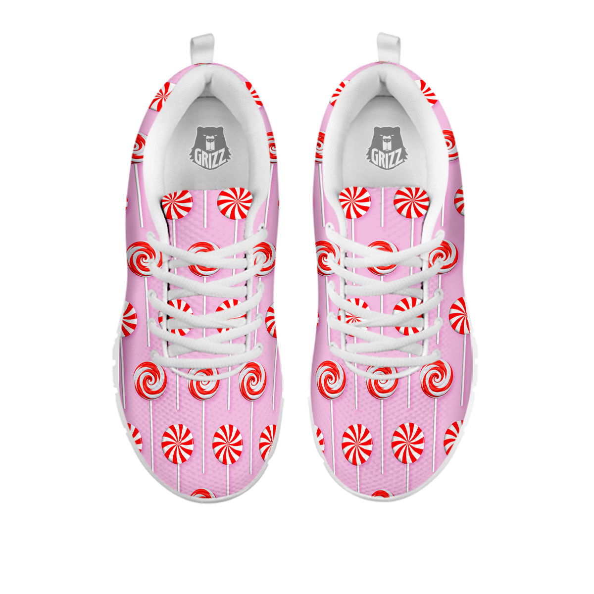 Lollipop Candy Red Print Pattern White Sneaker-grizzshop