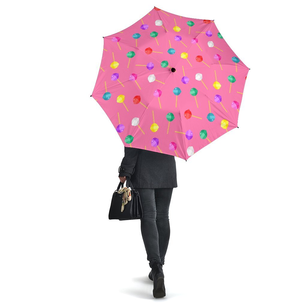 Lollipop Colorful Pattern Print Automatic Foldable Umbrella-grizzshop