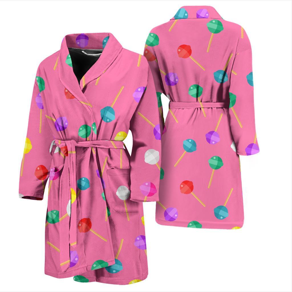 Lollipop Colorful Pattern Print Men Long Robe-grizzshop