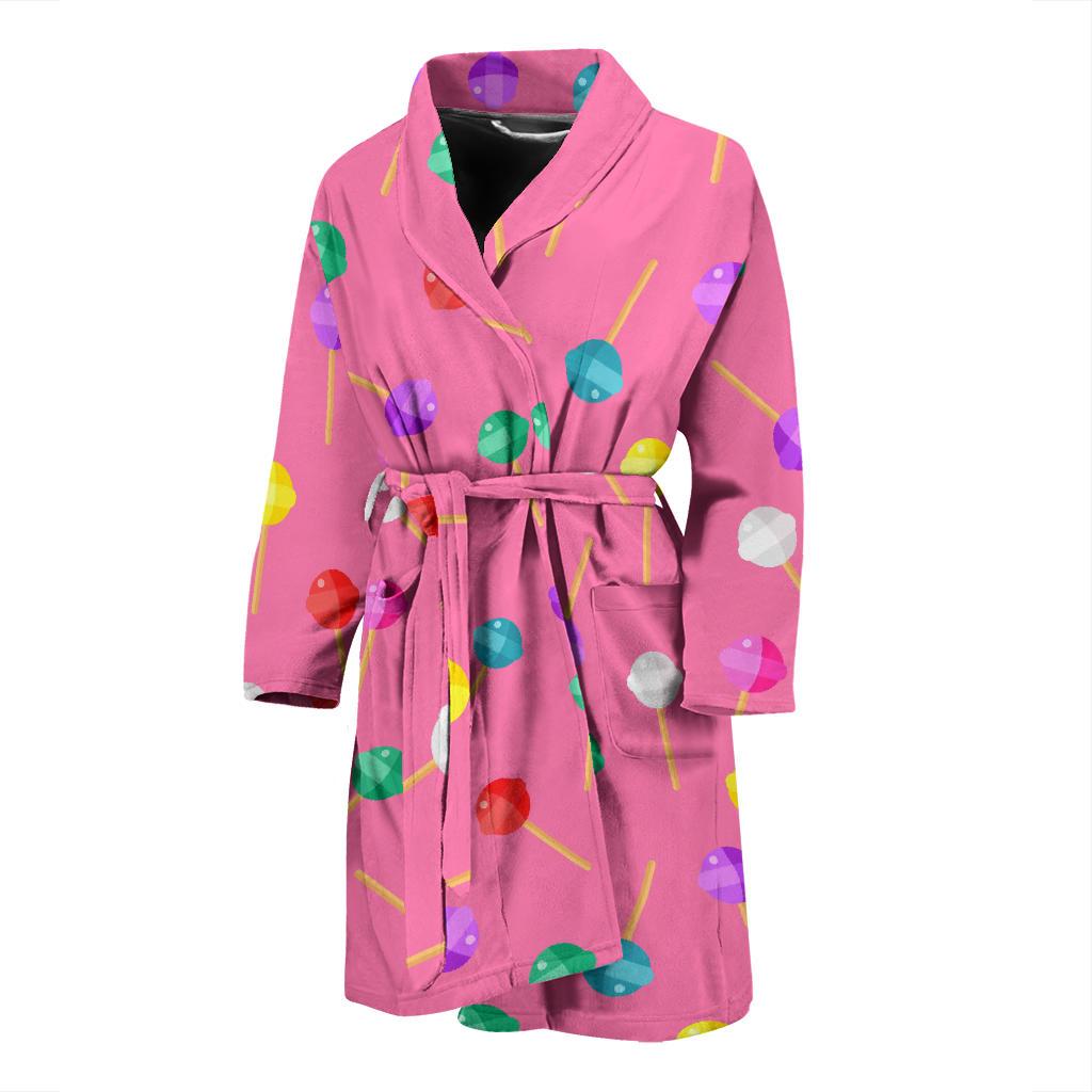 Lollipop Colorful Pattern Print Men Long Robe-grizzshop