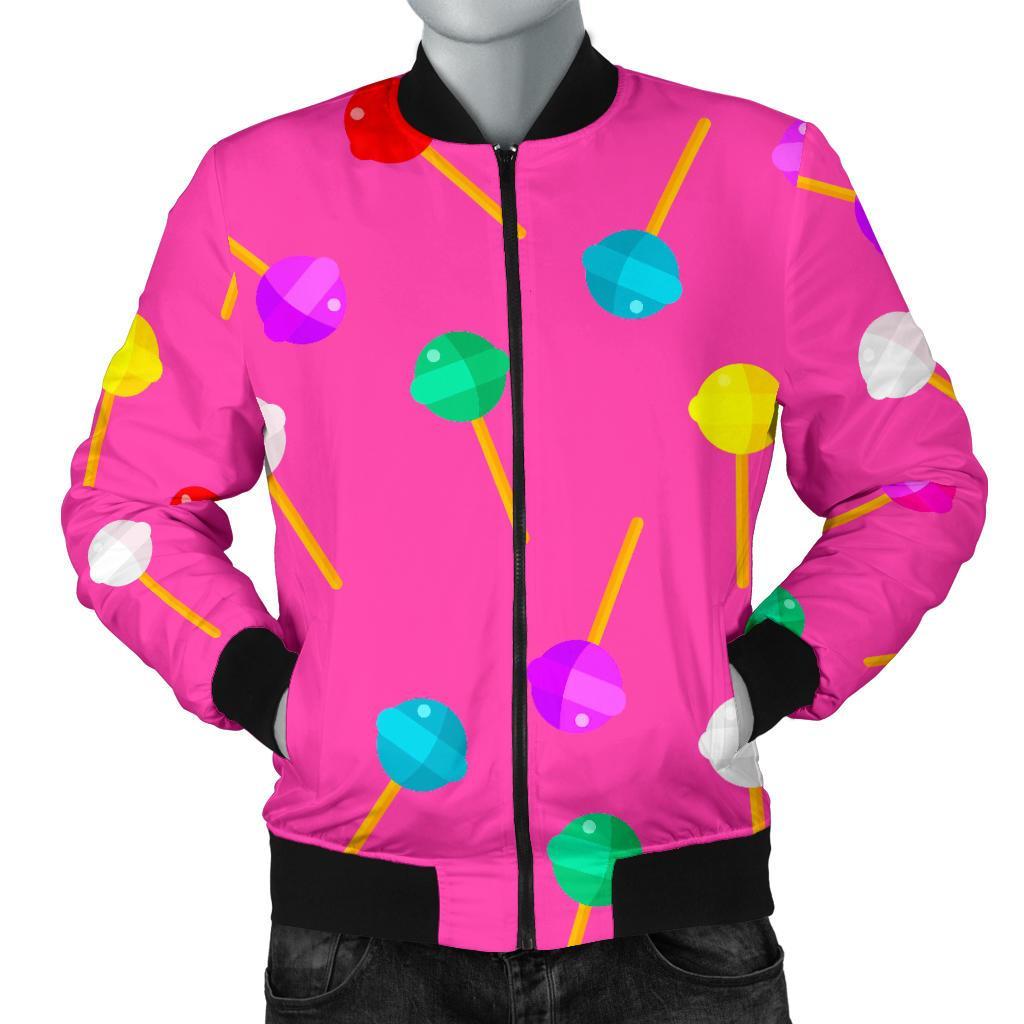 Lollipop Colorful Pattern Print Men's Bomber Jacket-grizzshop