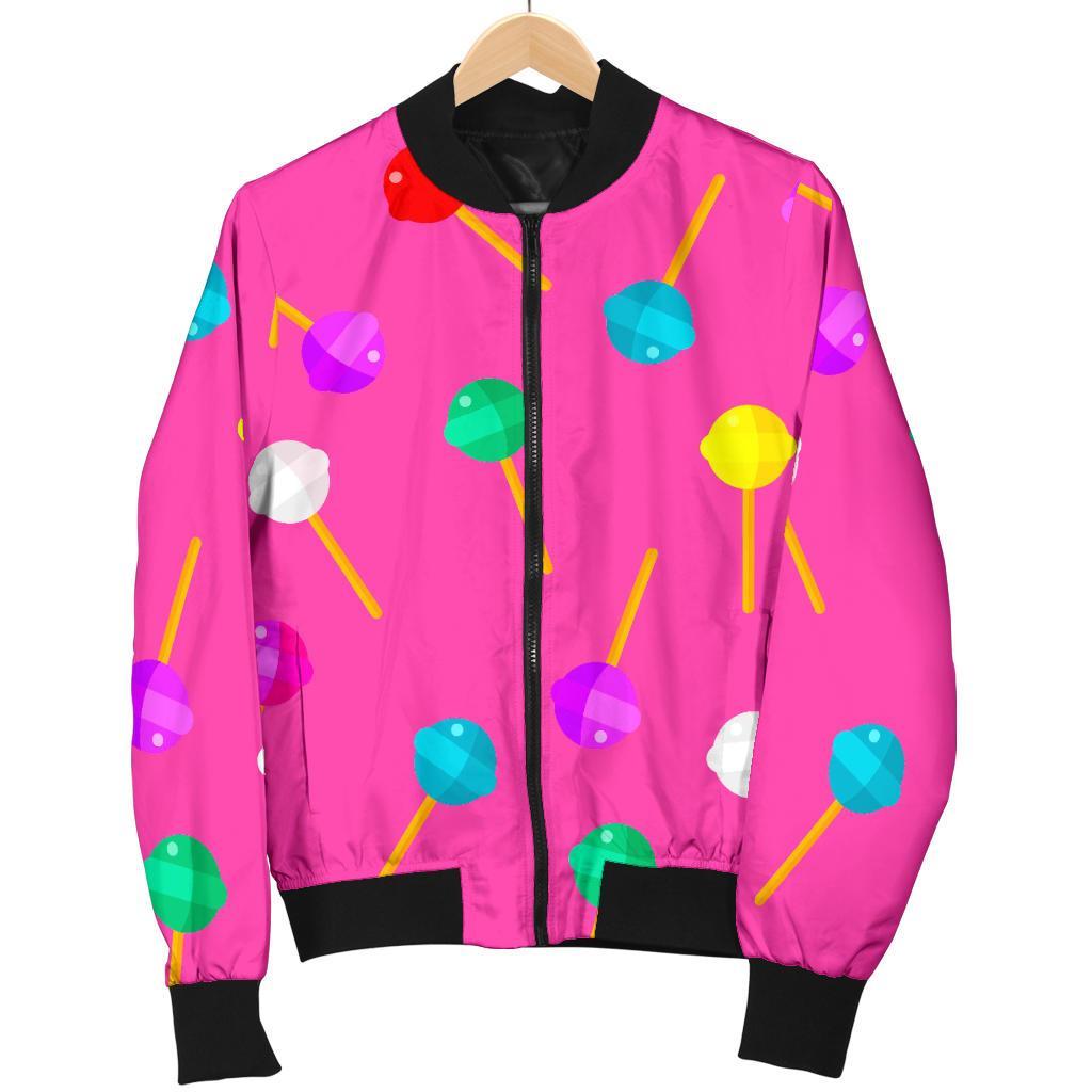 Lollipop Colorful Pattern Print Men's Bomber Jacket-grizzshop