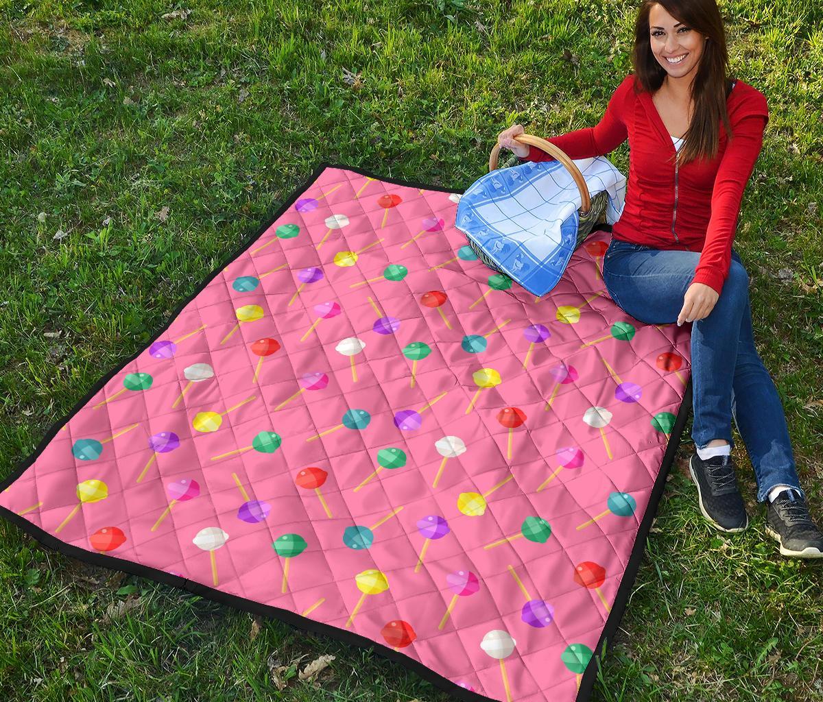 Lollipop Colorful Pattern Print Quilt-grizzshop