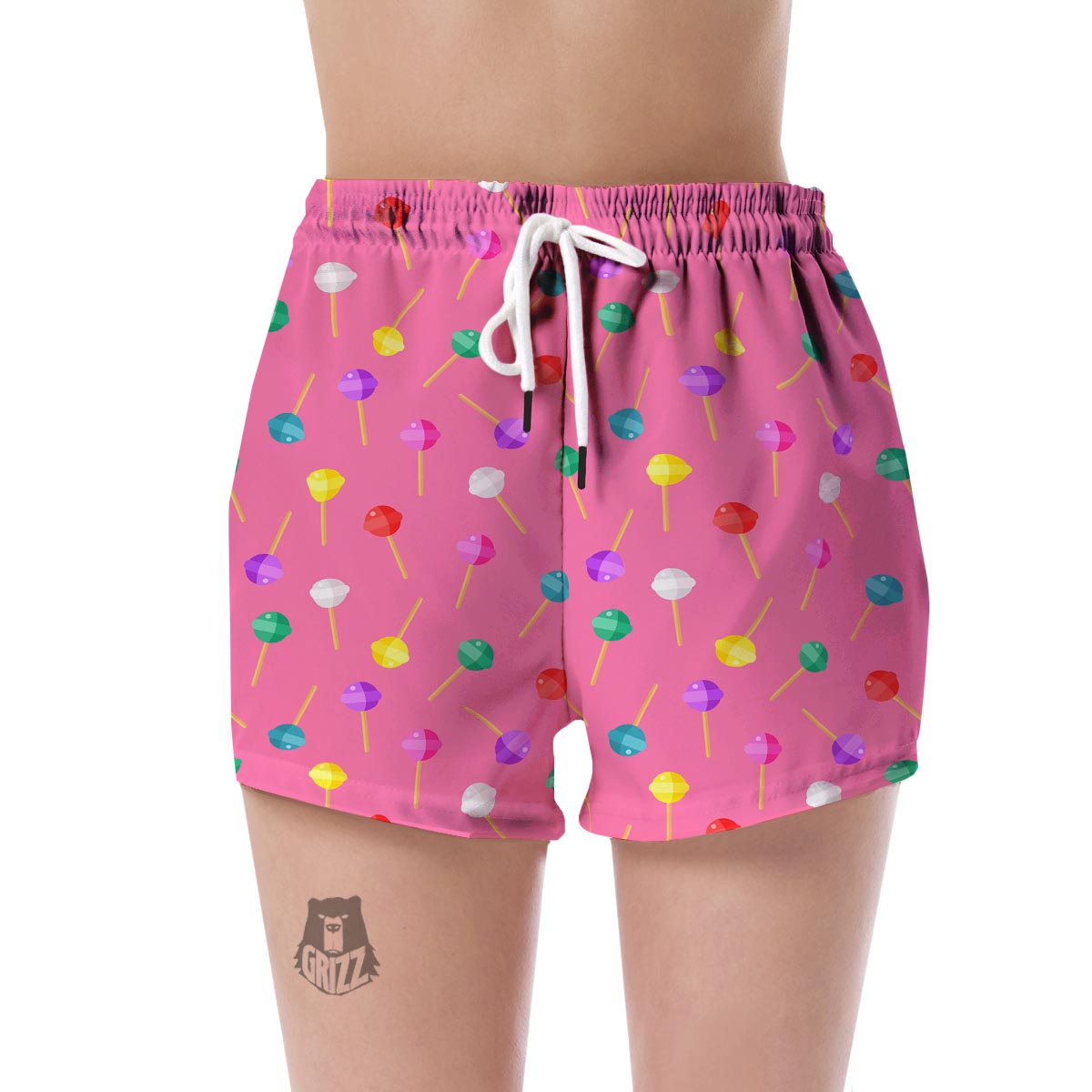 Lollipop Colorful Pattern Print Women's Shorts-grizzshop