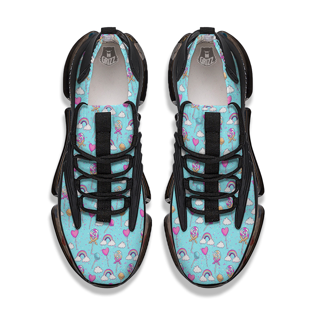 Lollipop Cute Print Pattern Black Gym Shoes-grizzshop