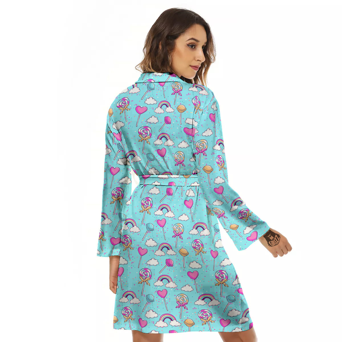 Lollipop Cute Print Pattern Women's Robe-grizzshop