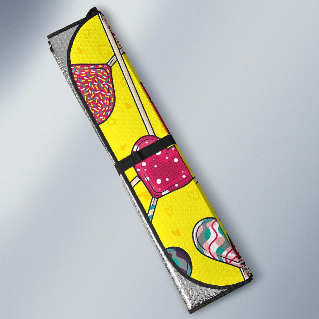Lollipop Heart Pattern Print Car Sun Shade-grizzshop
