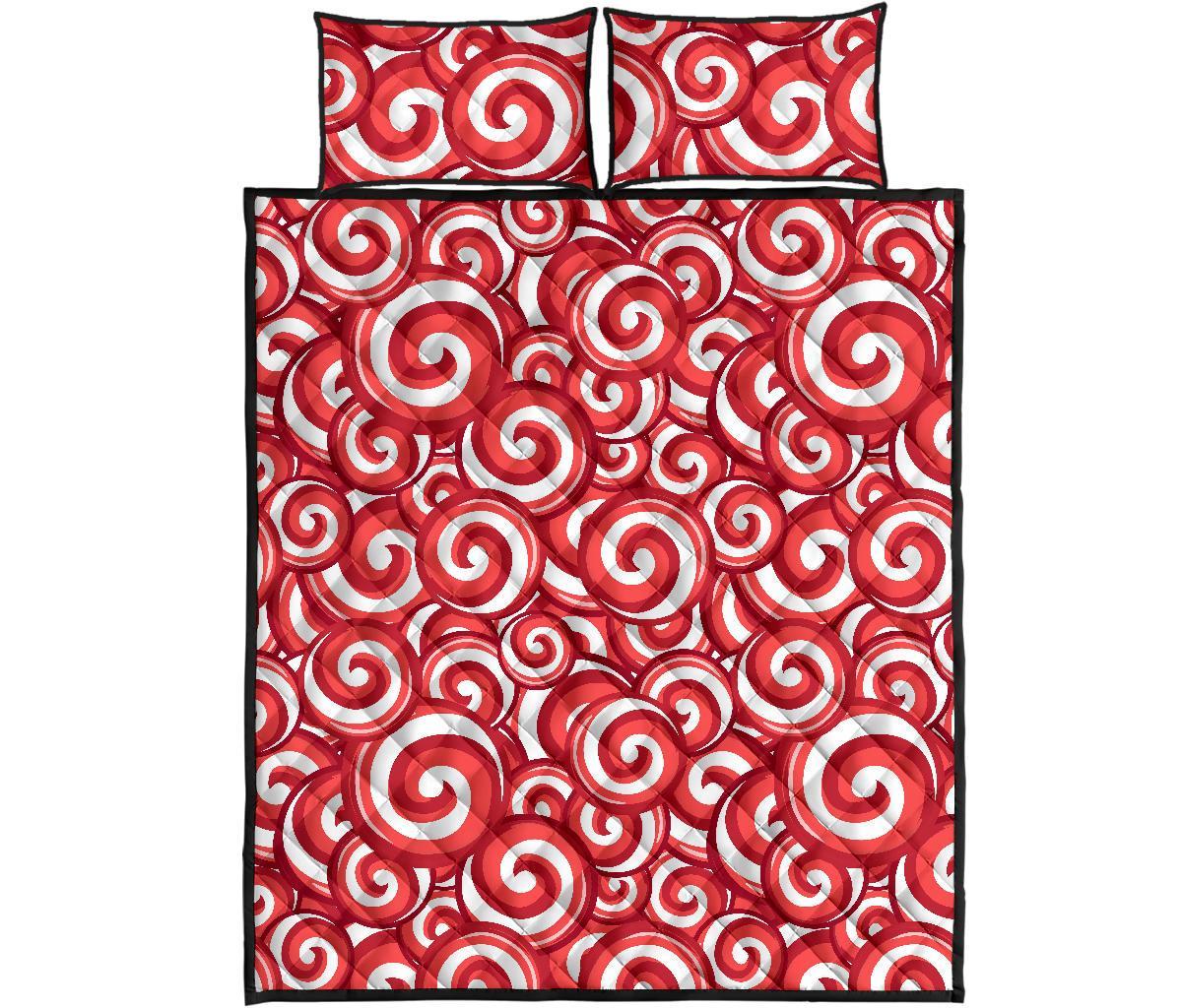 Lollipop Pattern Print Bed Set Quilt-grizzshop