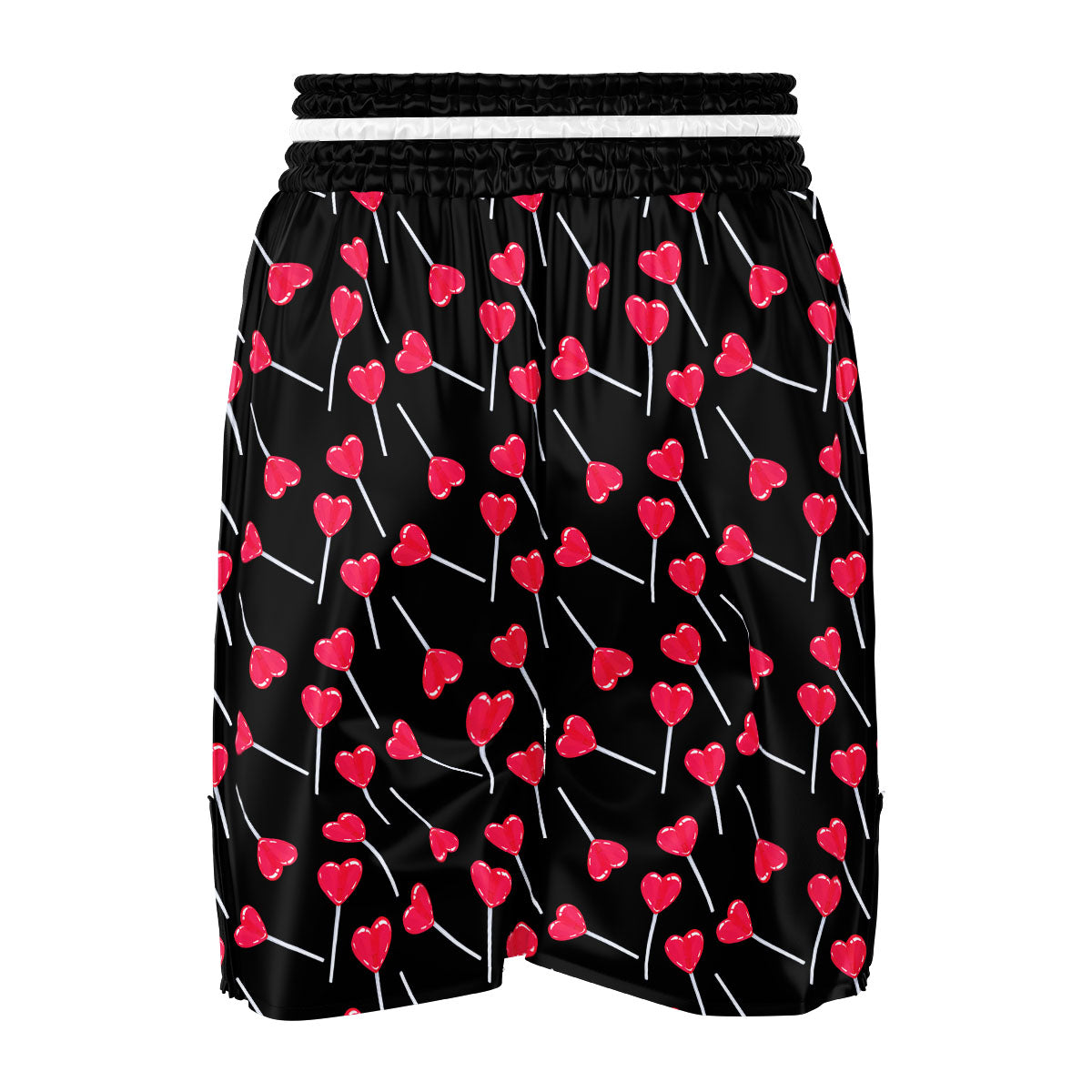 Lollipop Red Heart Print Pattern Boxing Shorts-grizzshop