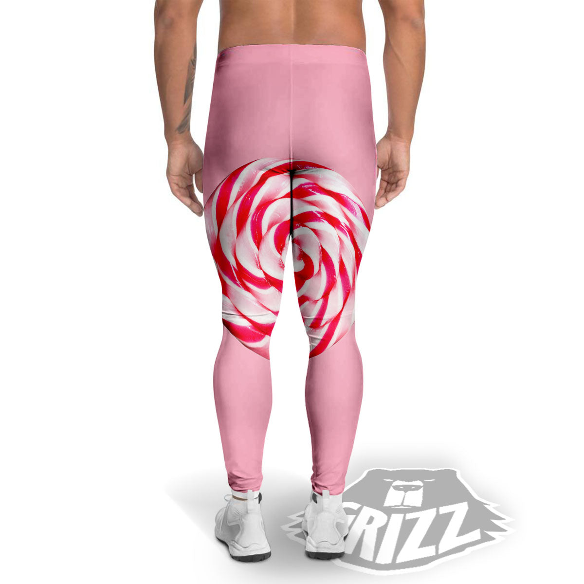 Lollipop Retro Print Men's Leggings-grizzshop