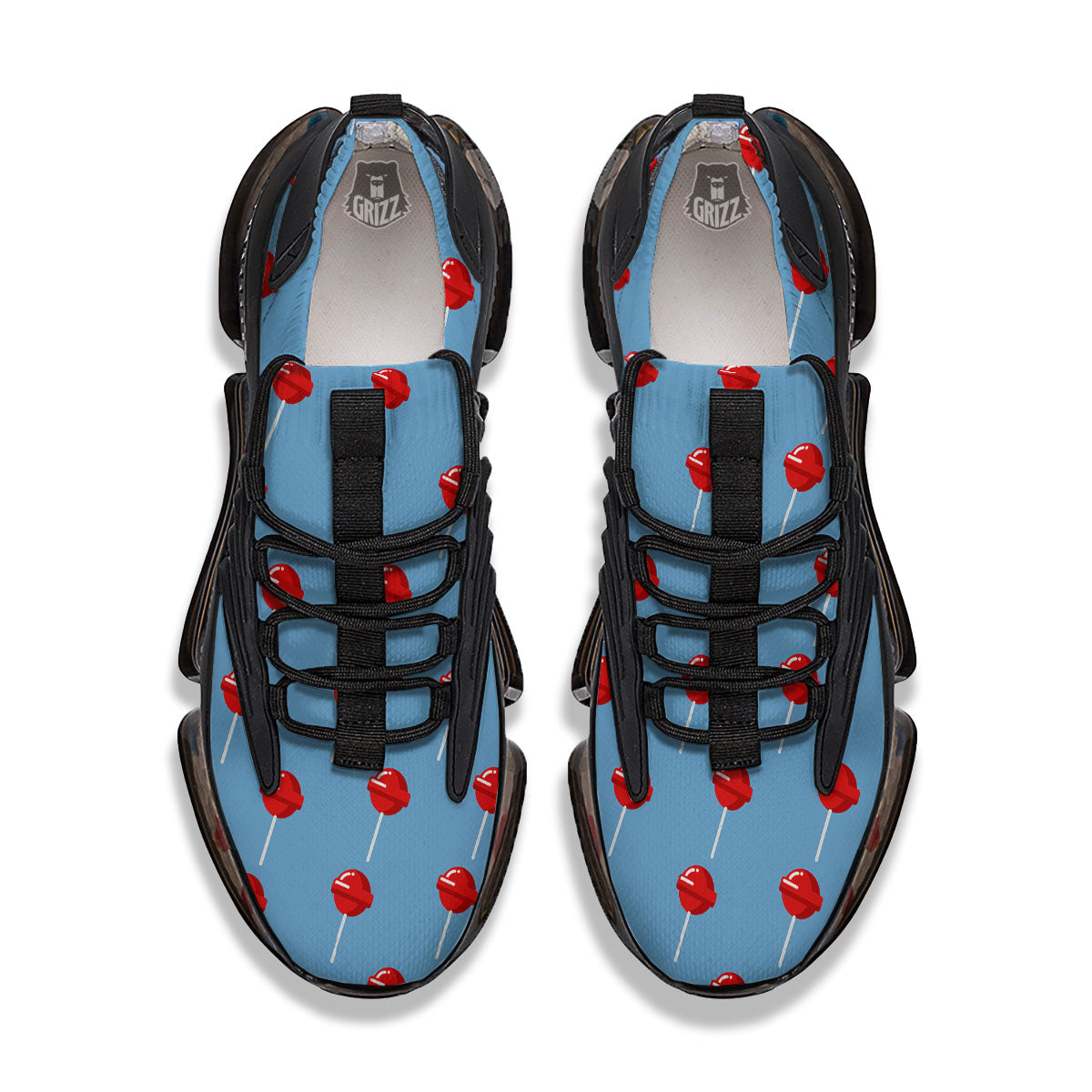Lollipop Retro Print Pattern Black Gym Shoes-grizzshop