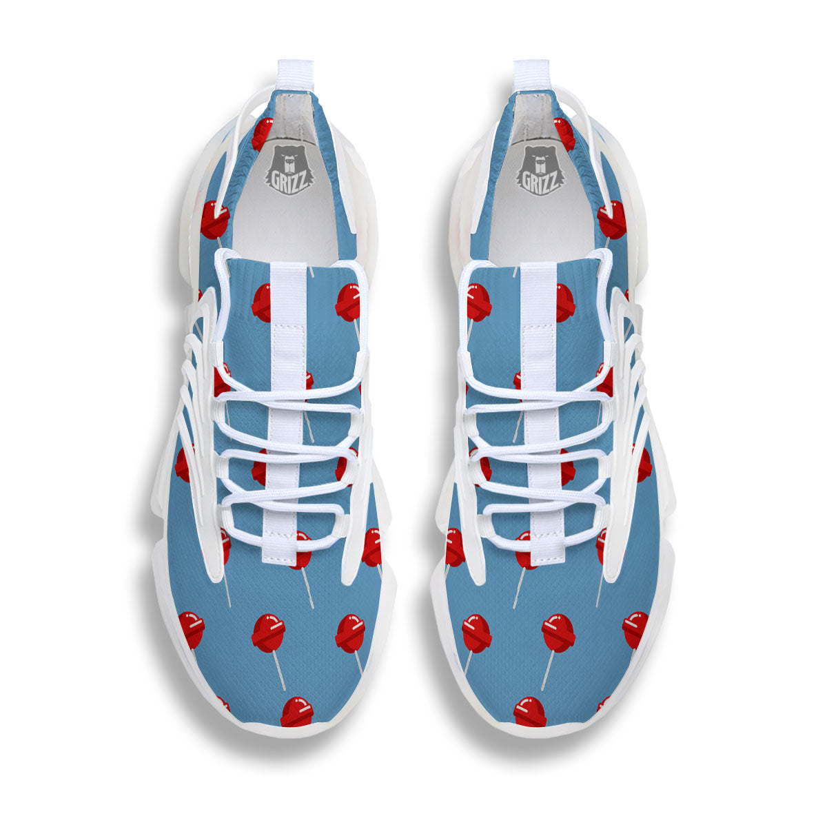 Lollipop Retro Print Pattern White Gym Shoes-grizzshop