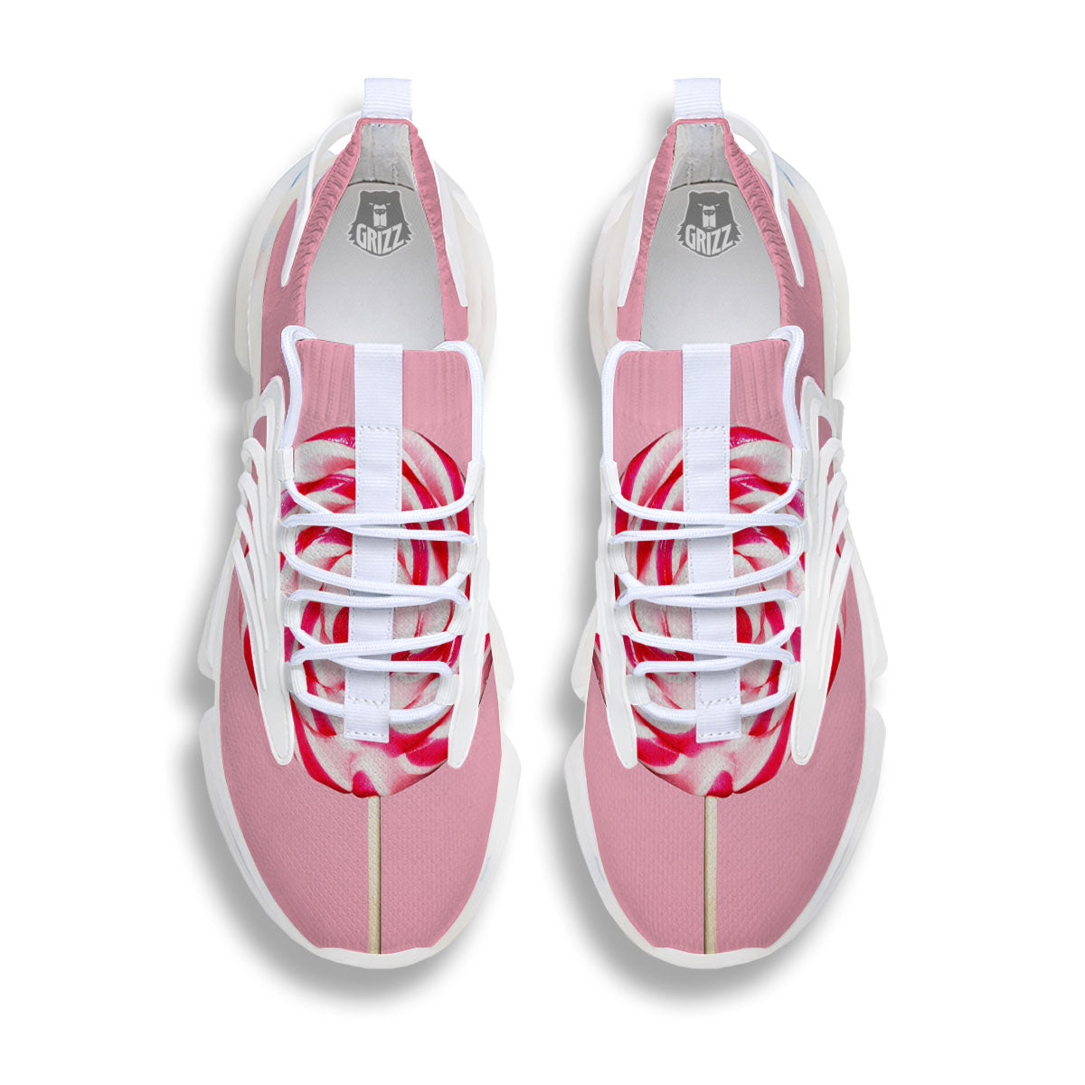 Lollipop Retro Print White Gym Shoes-grizzshop