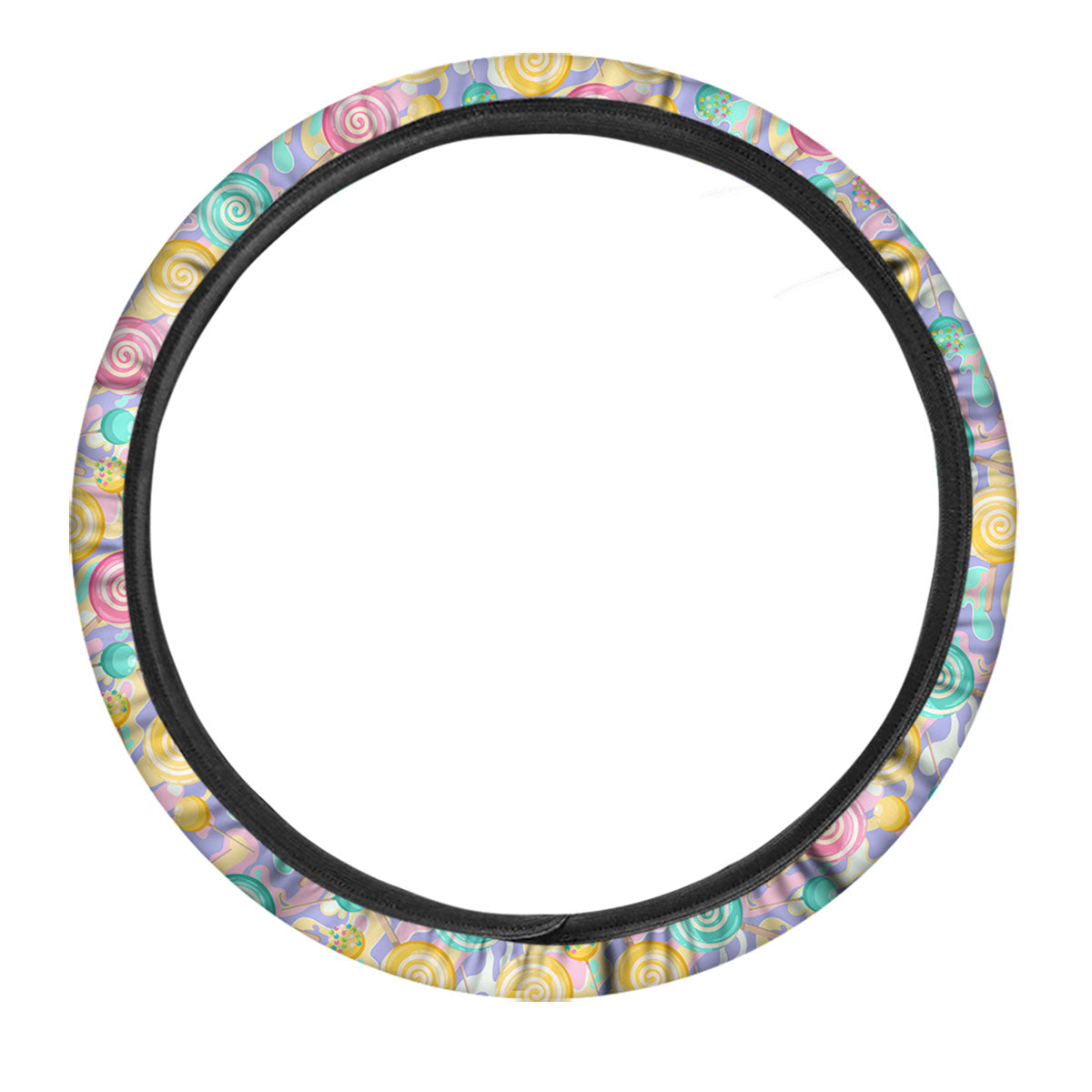 Lollipop Swirl Colorful Print Pattern Car Steering Wheel Cover-grizzshop