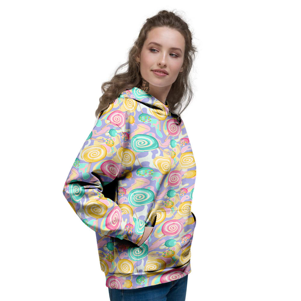 Lollipop Swirl Colorful Print Pattern Women's Hoodie-grizzshop