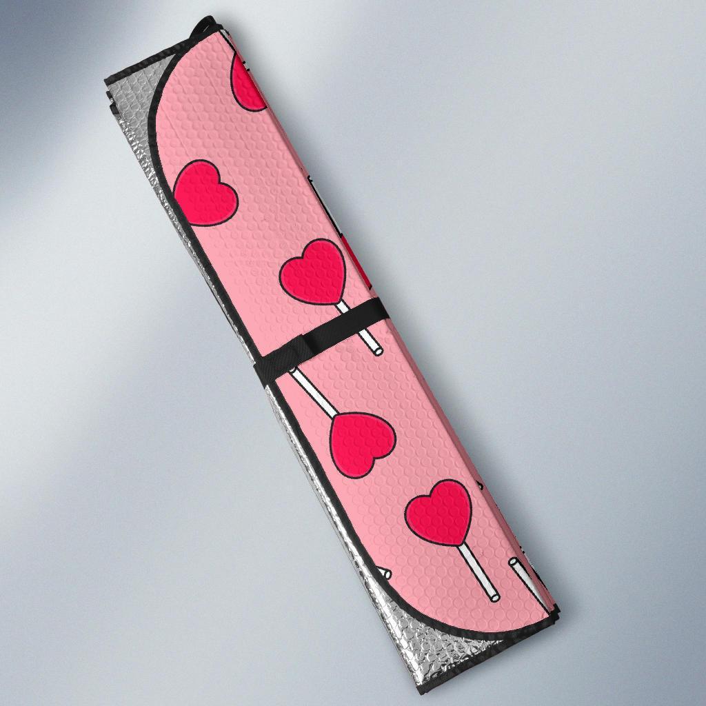 Lollipop Heart Print Pattern Car Sun Shade-grizzshop
