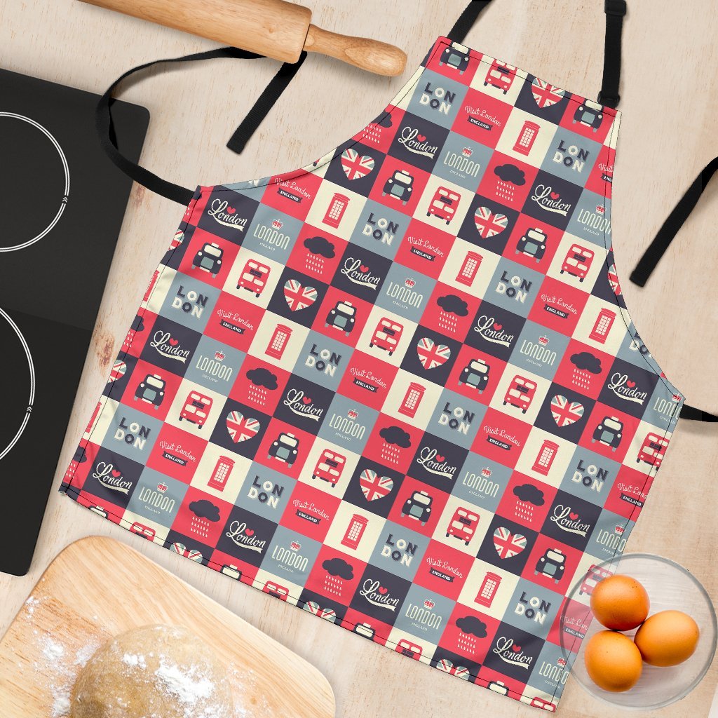 London Lover Pattern Print Women's Apron-grizzshop