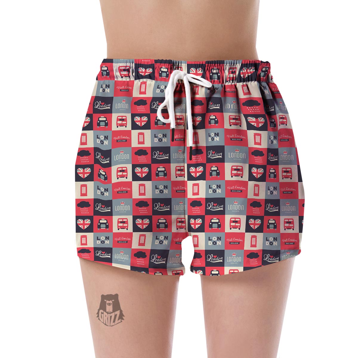London Lover Pattern Print Women's Shorts-grizzshop