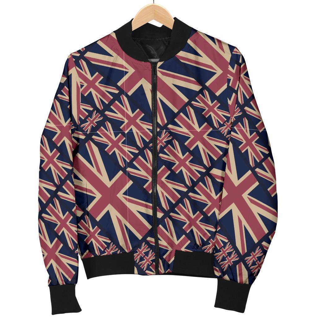 London British Flag Pattern Print Women Casual Bomber Jacket-grizzshop