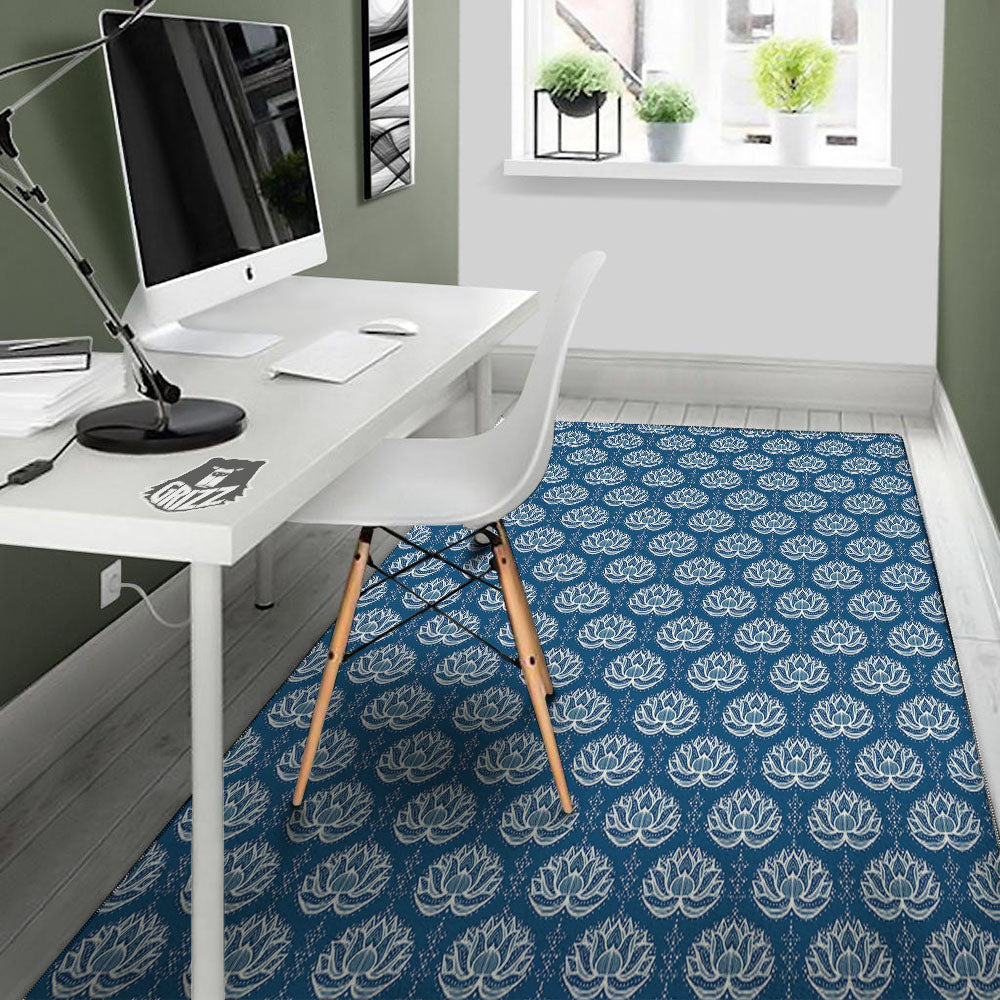 Lotus Boho Indian Print Pattern Floor Mat-grizzshop