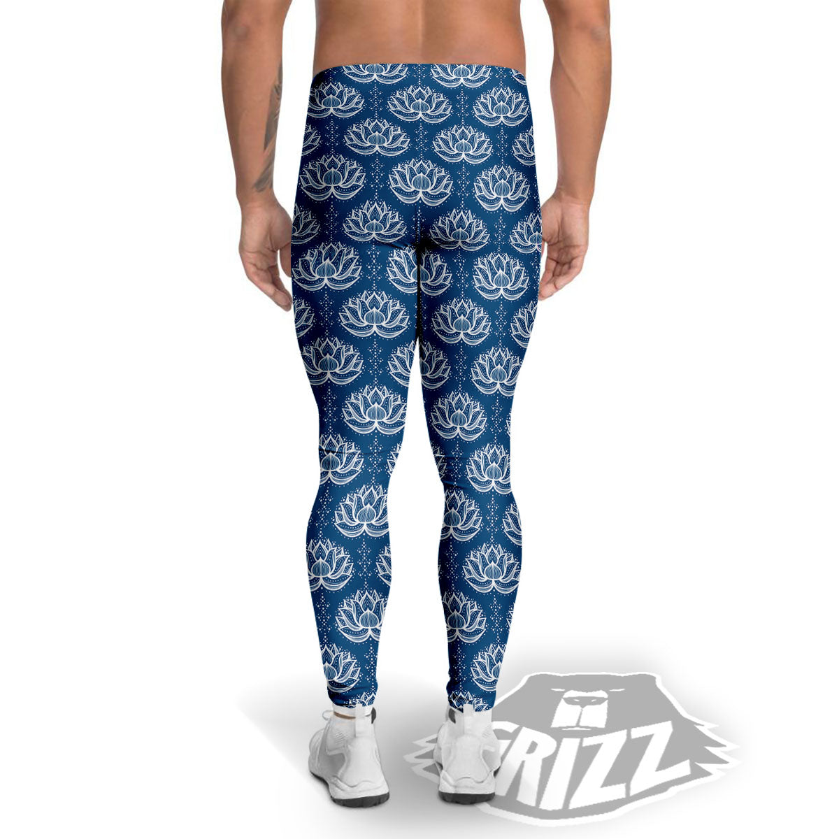 Lotus Boho Indian Print Pattern Men's Leggings-grizzshop