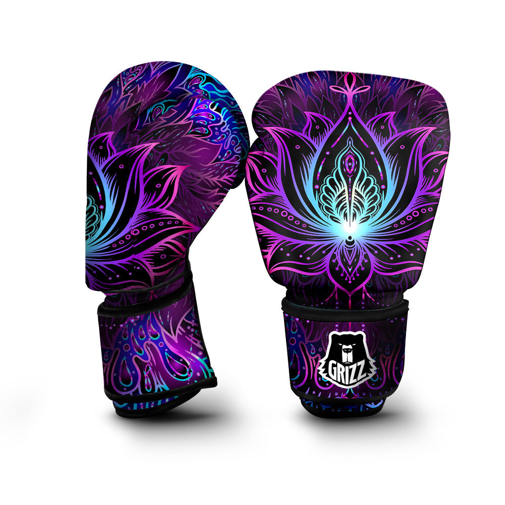 Lotus Boho Spiritual Print Boxing Gloves-grizzshop