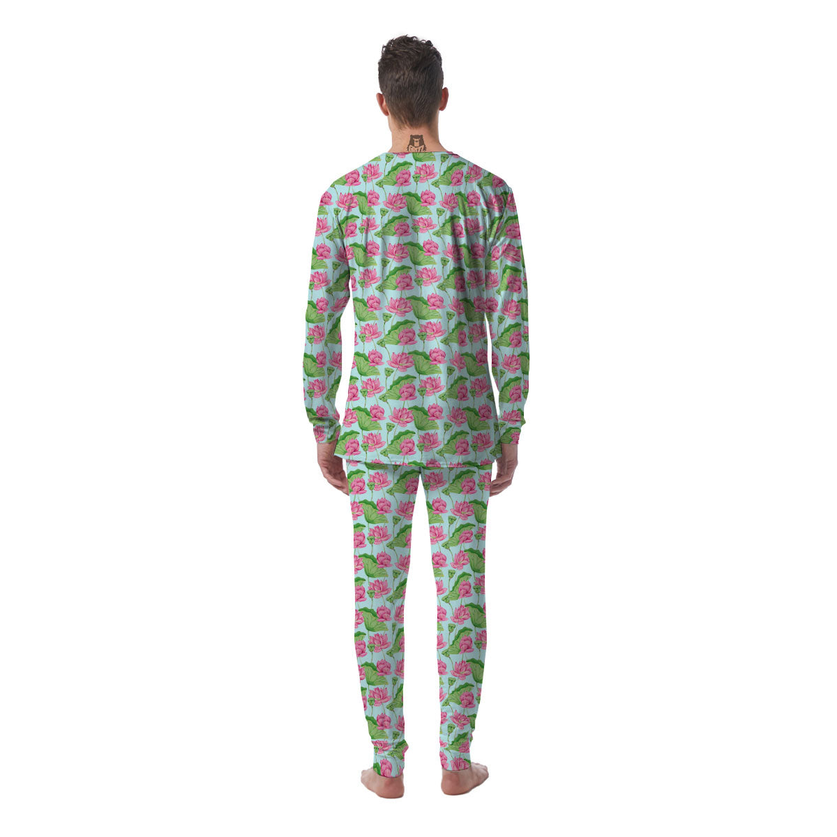 Lotus Leaf And Flower On The Water Print Pattern Men's Pajamas-grizzshop