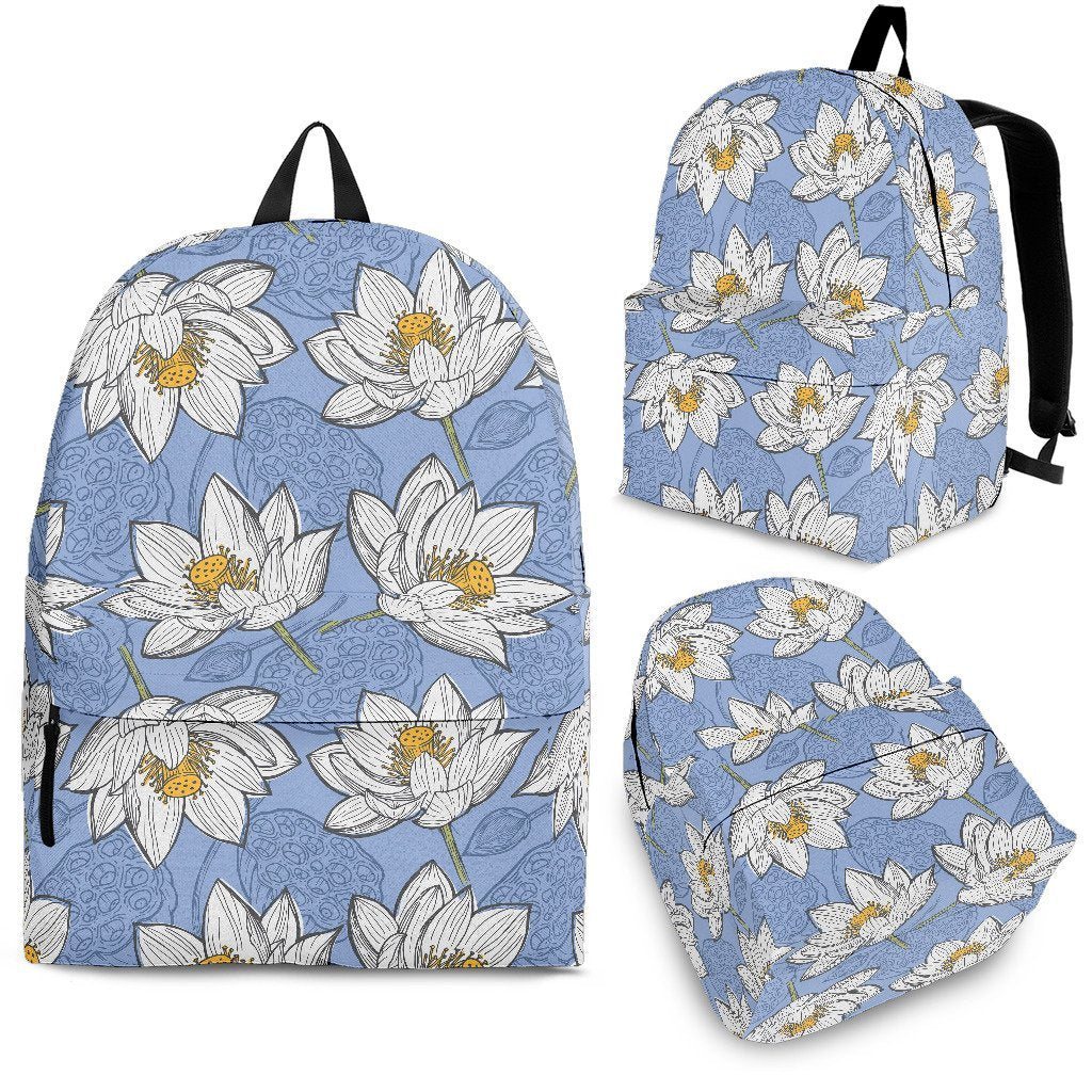 Lotus Pattern Print Backpack-grizzshop