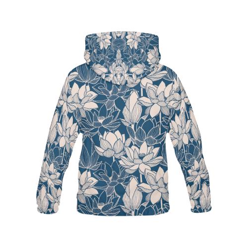 Lotus Print Pattern Men Pullover Hoodie-grizzshop