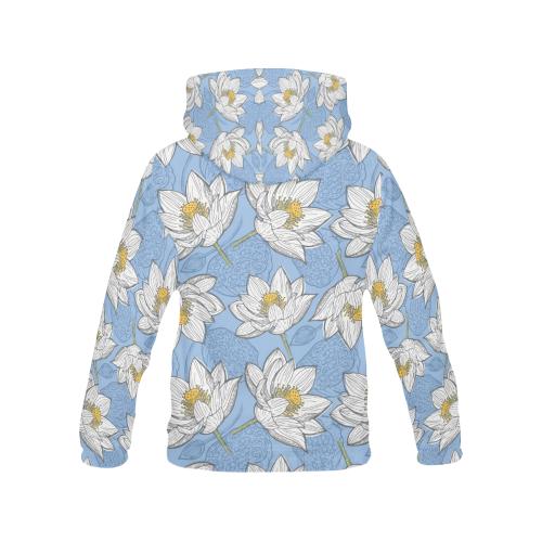 Lotus Pattern Print Men Pullover Hoodie-grizzshop