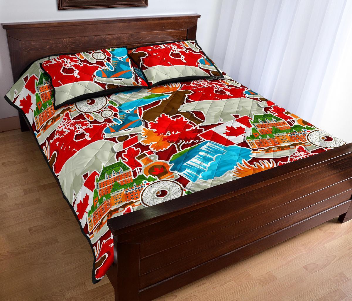 Love Canada Pattern Print Bed Set Quilt-grizzshop