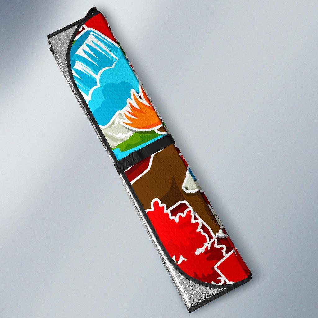 Love Canada Pattern Print Car Sun Shade-grizzshop