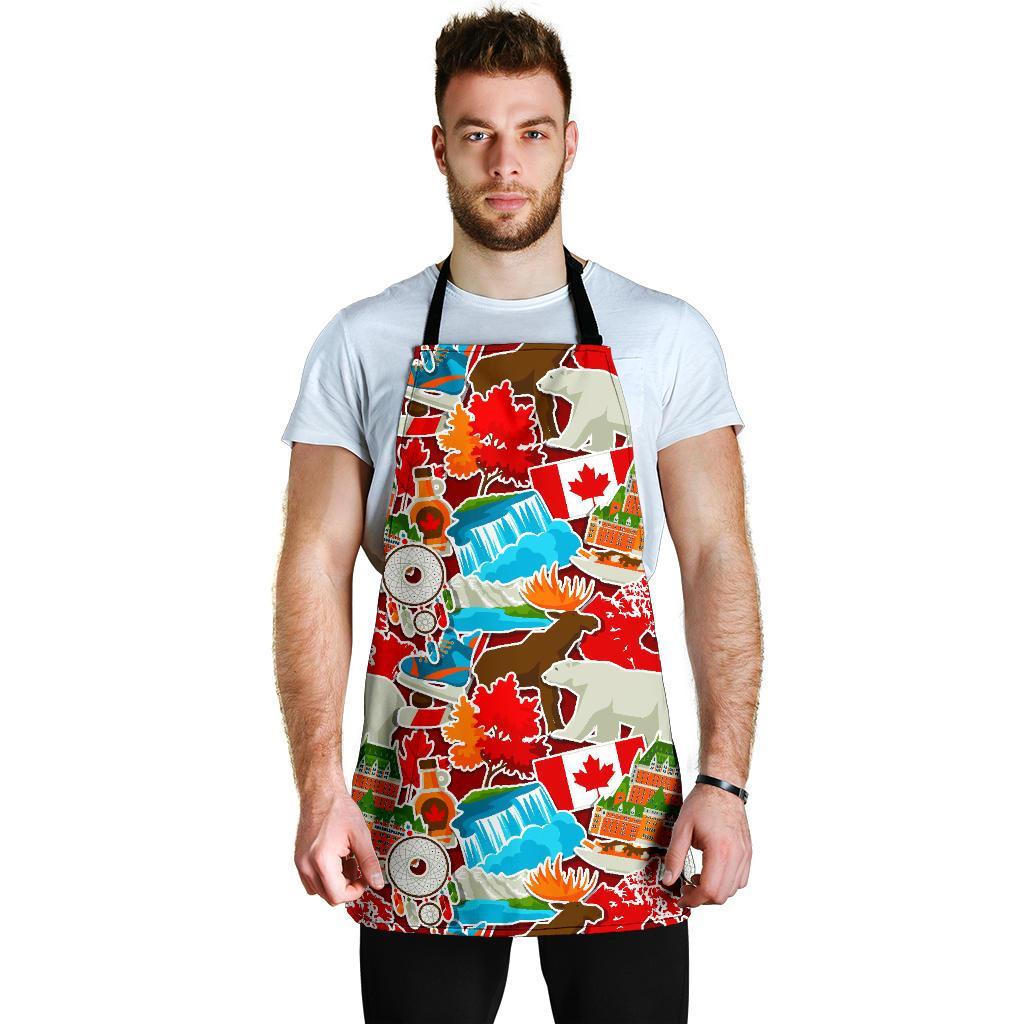 Love Canada Pattern Print Men's Apron-grizzshop