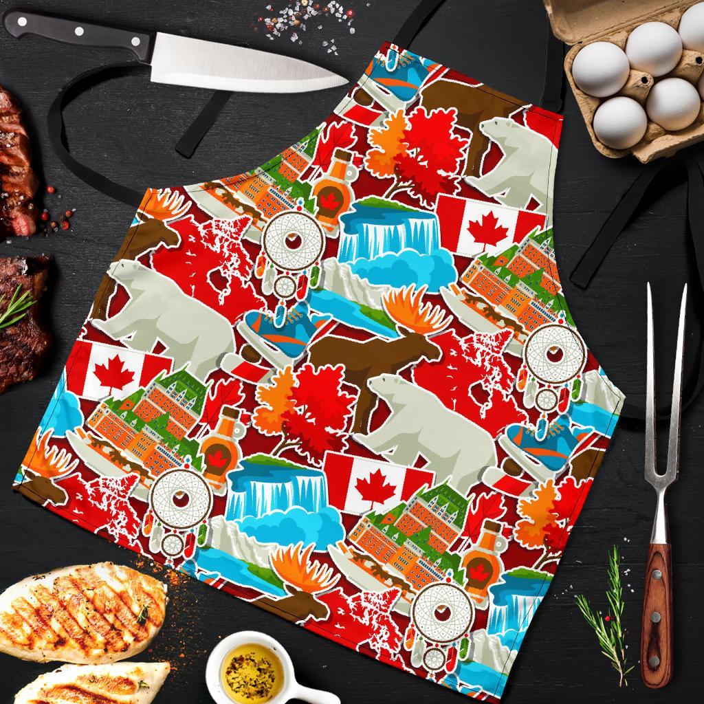 Love Canada Pattern Print Men's Apron-grizzshop
