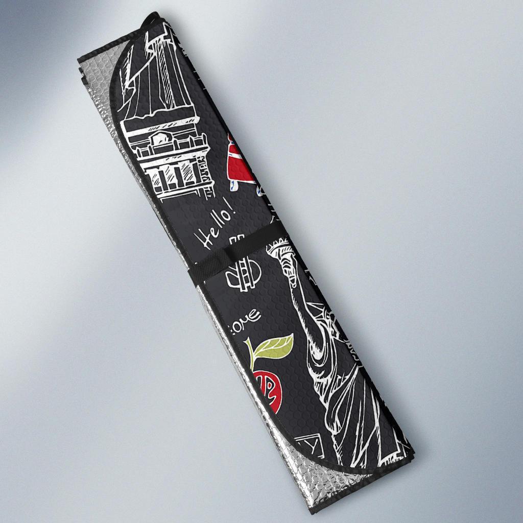 Love New York Print Pattern Car Sun Shade-grizzshop